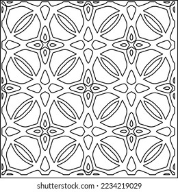 Vector lace texture, curly line ornament, black and white pattern.
