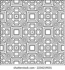 Vector lace texture, curly line ornament, black and white pattern.