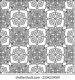 Vector lace texture, curly line ornament, black and white pattern.