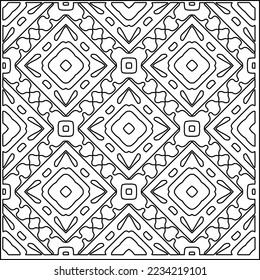 Vector lace texture, curly line ornament, black and white pattern.