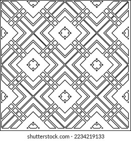 Vector lace texture, curly line ornament, black and white pattern.