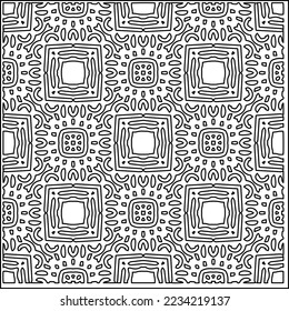 Textura de encaje vectorial, ornamento de línea rizada, patrón blanco y negro.