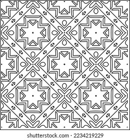 Vector lace texture, curly line ornament, black and white pattern.