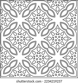 Vector lace texture, curly line ornament, black and white pattern.