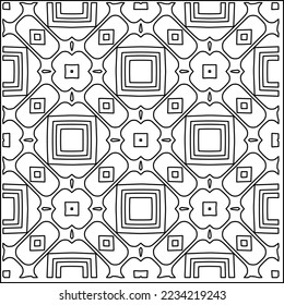Vector lace texture, curly line ornament, black and white pattern.