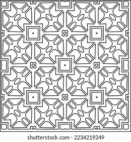 Vector lace texture, curly line ornament, black and white pattern.