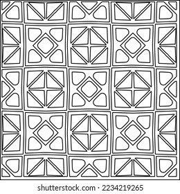 Vector lace texture, curly line ornament, black and white pattern.