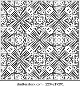 Textura de encaje vectorial, ornamento de línea rizada, patrón blanco y negro.