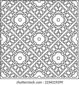 Vector lace texture, curly line ornament, black and white pattern.
