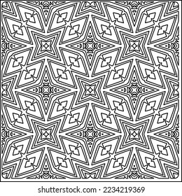 Vector lace texture, curly line ornament, black and white pattern.