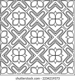 Vector lace texture, curly line ornament, black and white pattern.