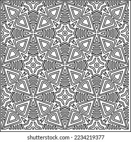 Vector lace texture, curly line ornament, black and white pattern.