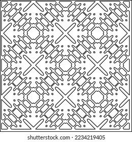 Vector lace texture, curly line ornament, black and white pattern.