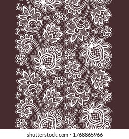 Vector lace tropical seamless pattern