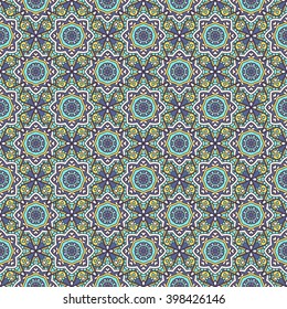 Vector laced decorative background with floral and geometric ornament. 