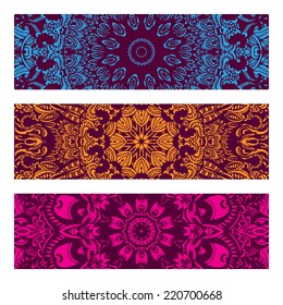 Vector laced  ornamental abstract ethnic banner background