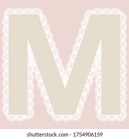 Vector lacy letter for elegant lettering and children's products.