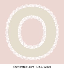 Letra vectorial lacy "O" para letras elegantes y productos para niños.