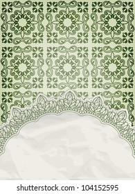 vector lacy napkin on floral background