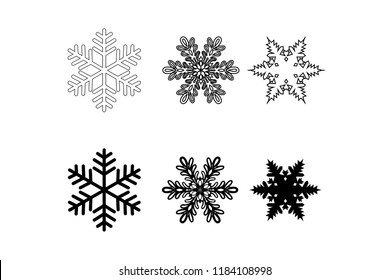Vector lacy snowflakes for designing new year, christmas, winter seasonal sales, market, discount, event, background, concept, banner, logo, icon, poster. Paper cut snowflake, winter Silhouette 