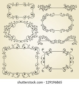 vector lacy  vintage floral  design elements on gradient background, fully editable eps 8 file