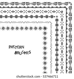 Vector lacy vintage ribbons and design elements, lacy seamless brushes included fully editable