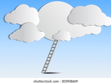 Vector : Ladder to cloud on sky