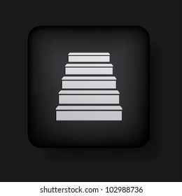 Vector ladder icon on black. Eps10