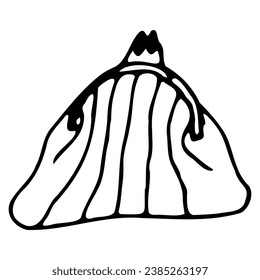 vector ladies bag vintage in doodle style in black color on a white background
​