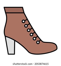 Vector Ladies Boots Filled Outline Icon Design
