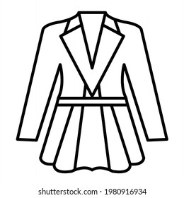 Vector Ladies Coat Outline Icon Design
