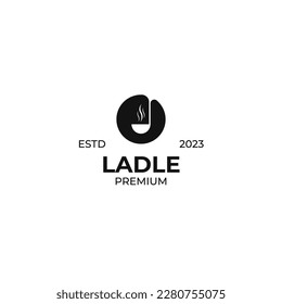 Vector ladle soup logo design concept illustration idea