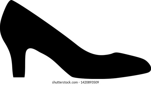 Vector lady shoe flat pictogram. Vector pictogram style is a flat symbol lady shoe on a white background.