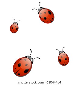 Vector ladybirds pattern