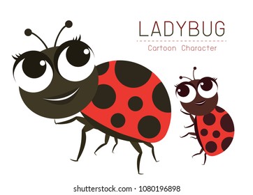 Vector Ladybug Cartoon Character design Cute style concept.
