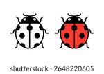 Vector Ladybug Flat Illustration on White Background