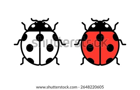 Vector Ladybug Flat Illustration on White Background