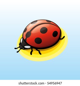 Vector Lady-bug. "Full compatible. Created with linear gradients. Named in layers."