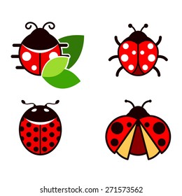 Vector ladybug icons