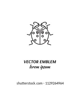Vector ladybug linear icon