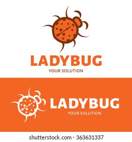 Vector ladybug logo. Brand logo in the form of an insect