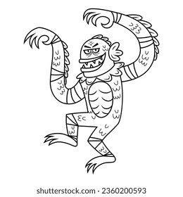 vector lake merman monster cartoon illustration isolated