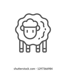 Vector lamb, sheep line icon. Symbol and sign illustration design. Isolated on white background