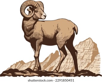 vector of lamb in wild logo mascot for t shirt design