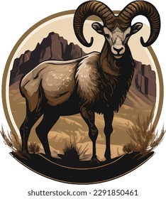 vector of lamb in wild logo mascot for t shirt design