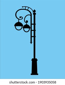 vector lamp in blue background