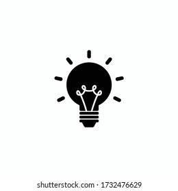 vector lamp bulb icon on white background