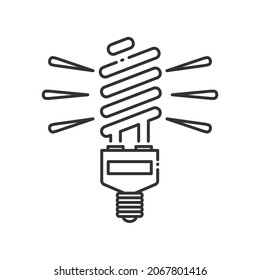 Vector lamp bulb outline icon, light and power related 4000x4000 Pixel, editable stroke whitebackground