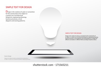 Vector lamp display on  tablet, idea