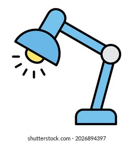 Vector Lamp Filled Outline Icon Design
